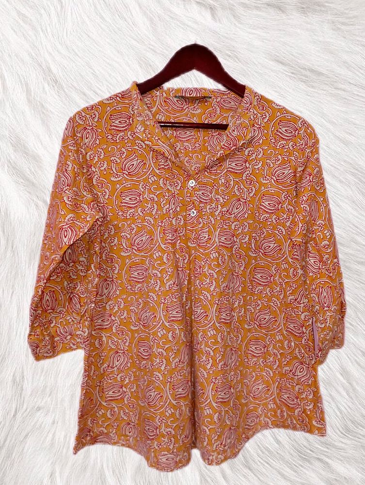 Prakriti Mustard Shirt Kurta For Women, Size:L