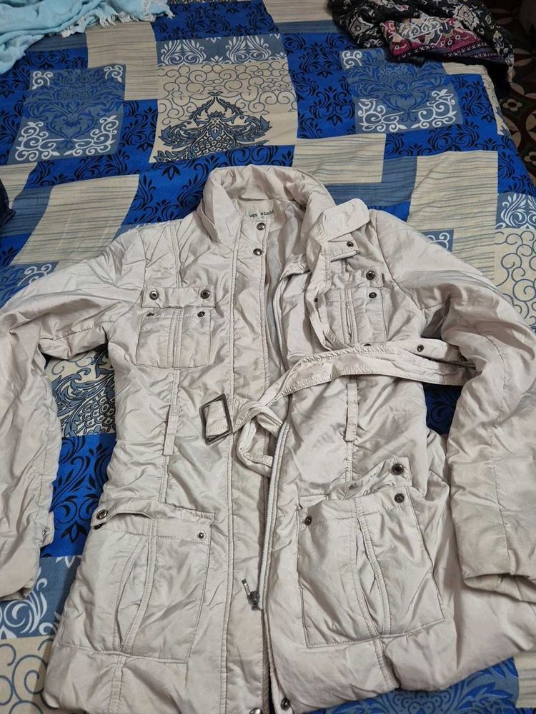 Stylish Women's Beige Utility Jacket