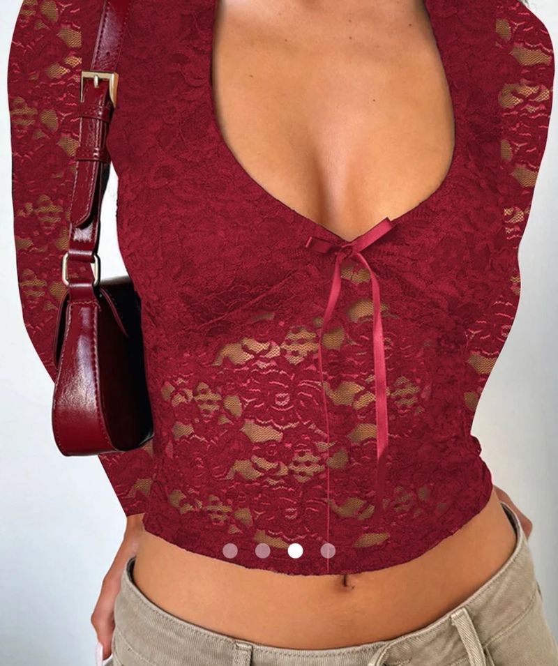 Sheer Lace Long Sleeve Top