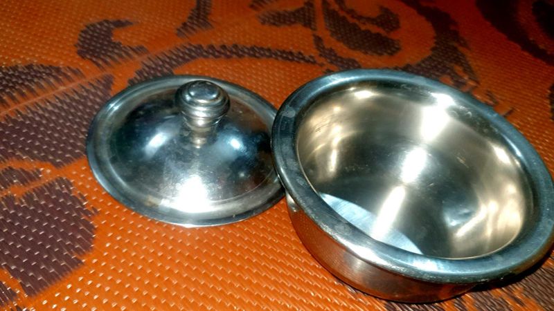 Vintage Stainless Steel Pot with Lid