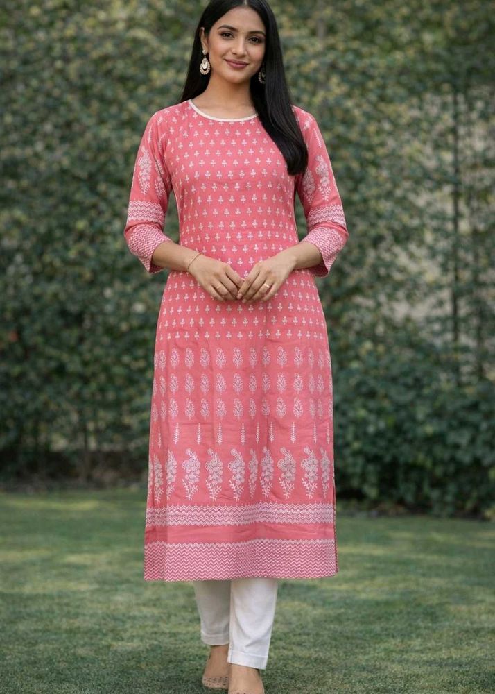 Elegant Pink Printed Kurta