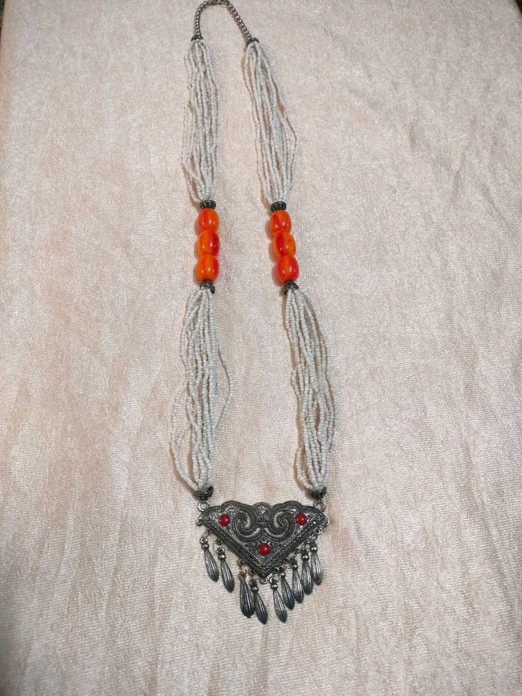 Bohemian Beaded Necklace with Pendant