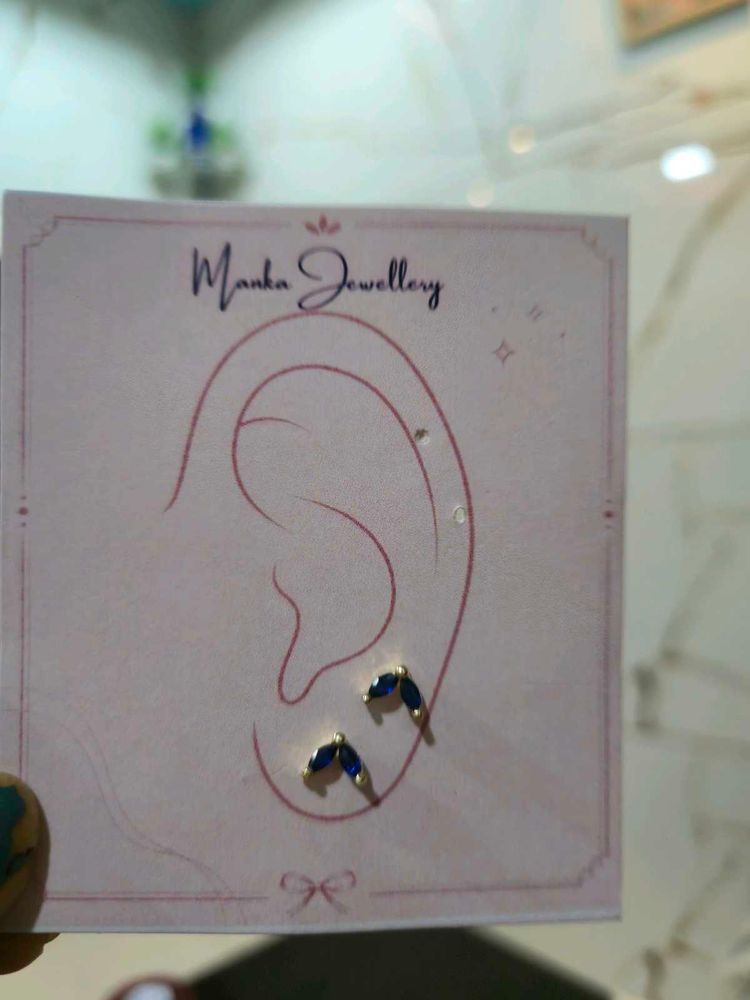 Elegant Blue Stone Stud Earrings