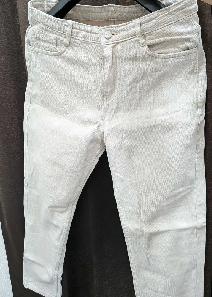 Cream Denim Jeans