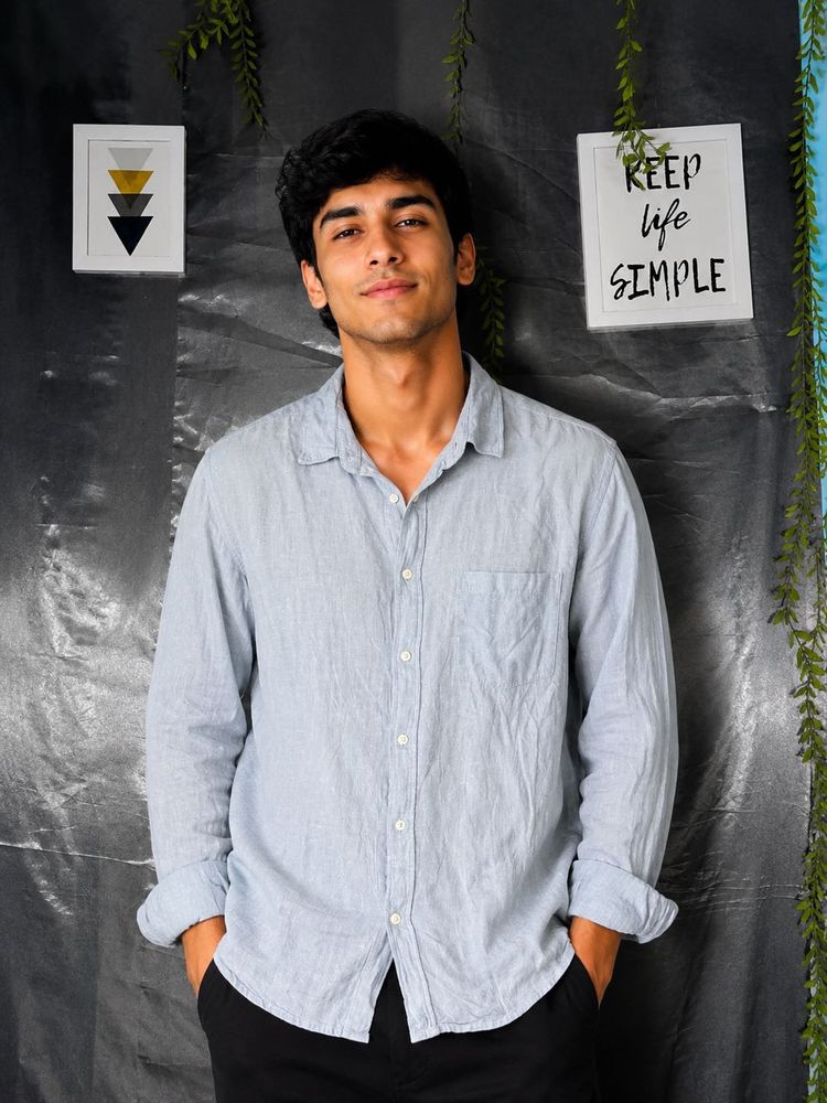 Men's Light Denim Blue Long Sleeve Shirt