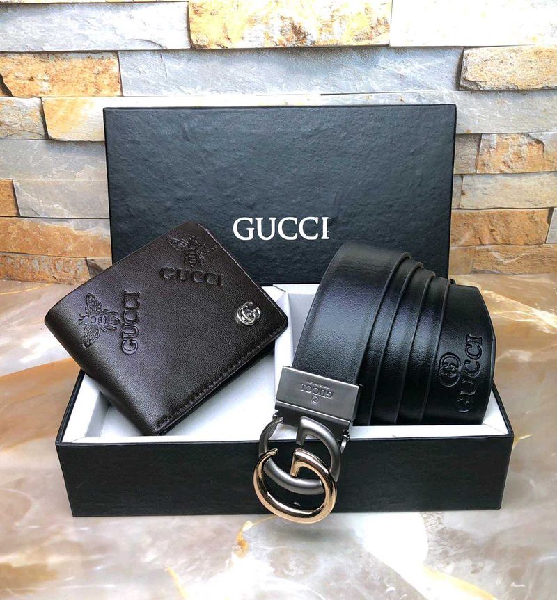 Gucci Belt Wallet Combo Set