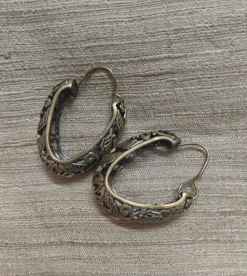 filigree brass chunky hoops