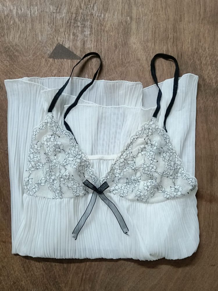 Lace Trimmed Babydoll Top
