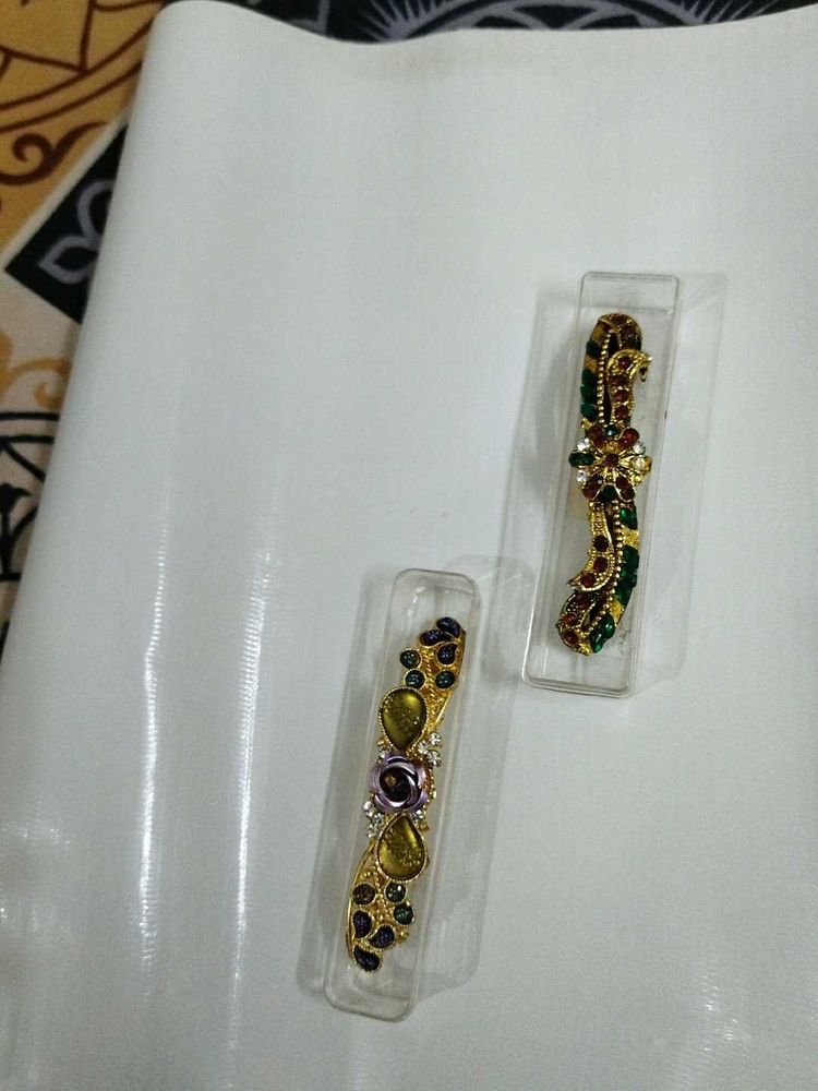 Ethnic Kundan Hair Clips Set