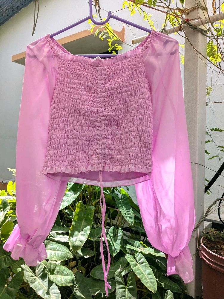 Pink Smocked Top