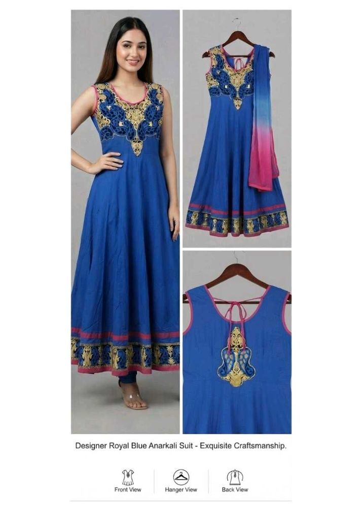 Vibrant Blue Anarkali Suit Set