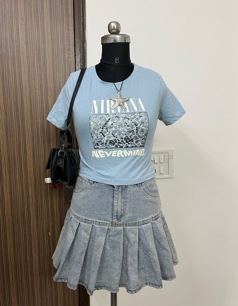 Light Blue Nirvana "Nevermind" Graphic Tee