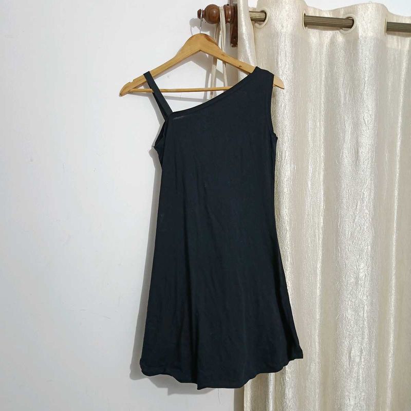 Black One Shoulder Mini Dress