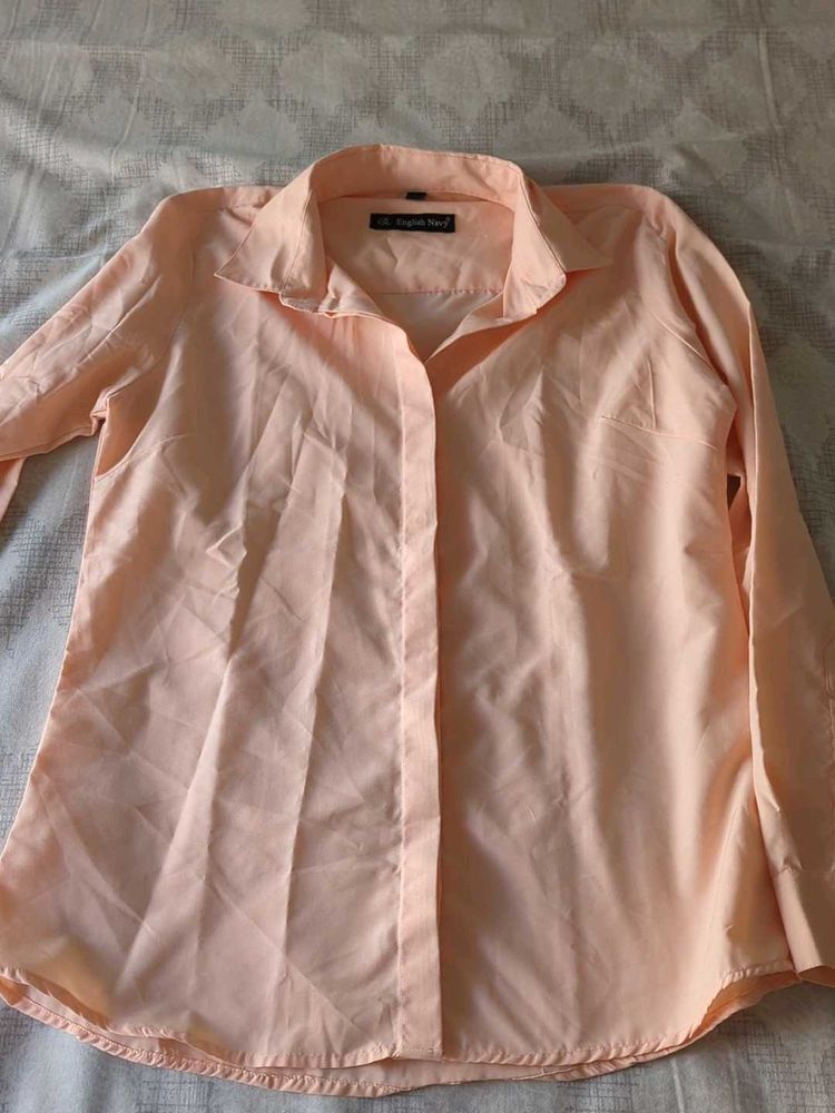 Peach Button-Up Shirt