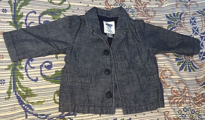 Old Navy Blue Denim Blazer Jacket
