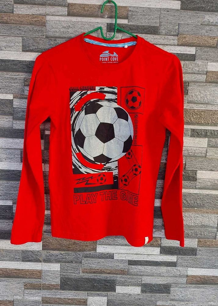 Red graphic print Long Sleeve Shirt for boys