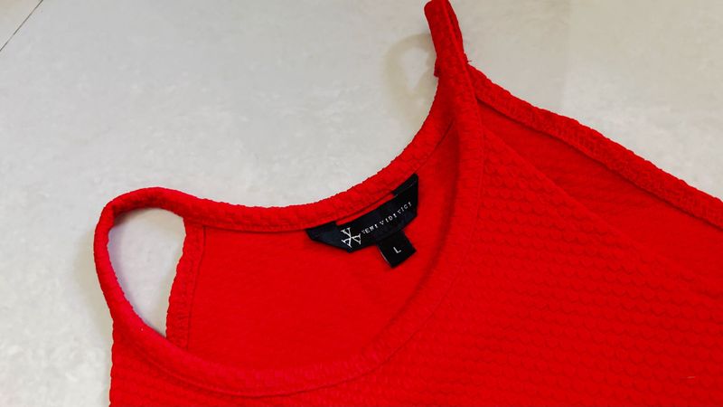 Vibrant Red Textured Cami Top