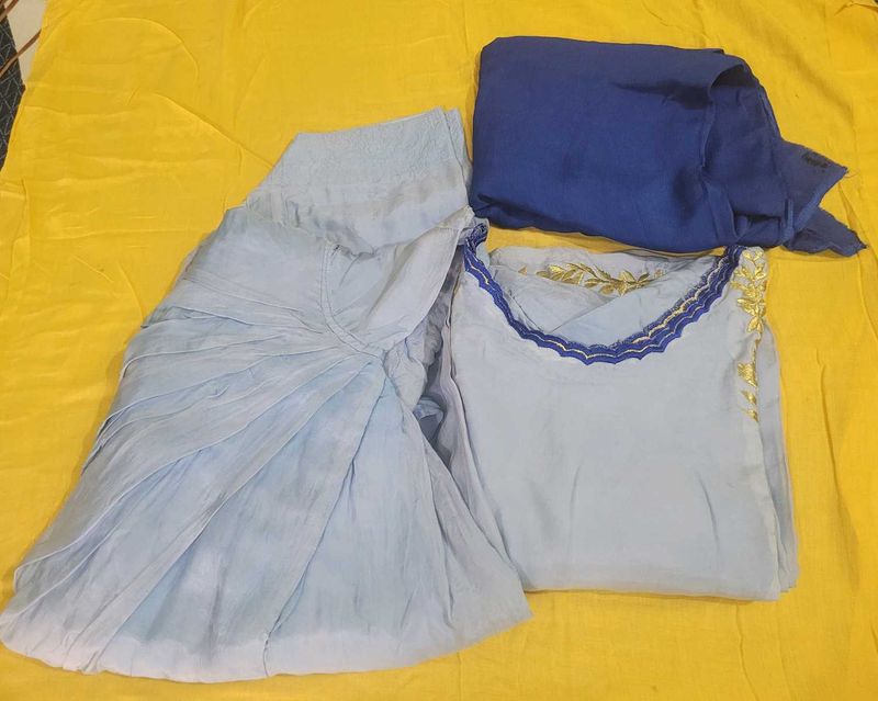 Light Blue Kurta Set with Dupatta