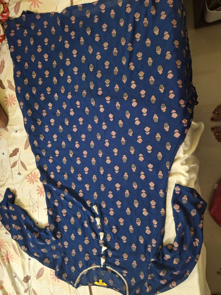 Global Desi Blue Printed Kurta💙