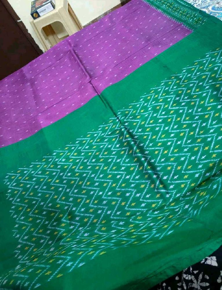 Vibrant Purple &amp; Green Saree