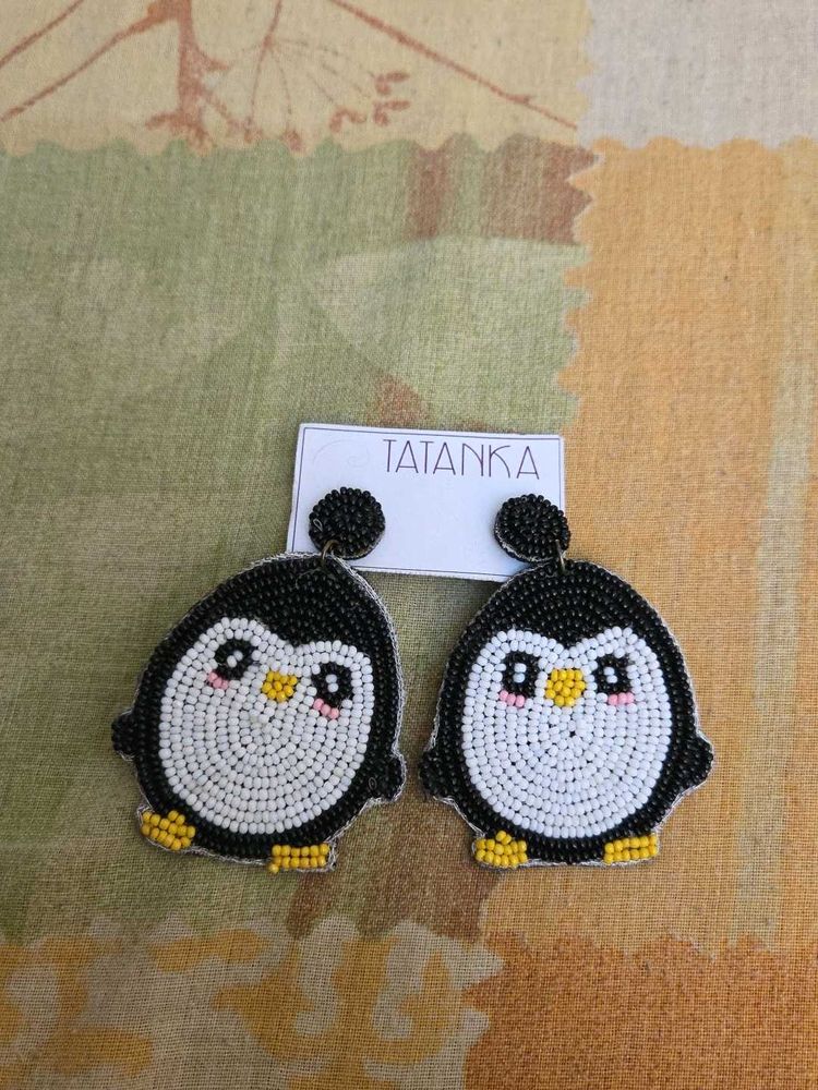 Cute Beaded Penguin Earrings