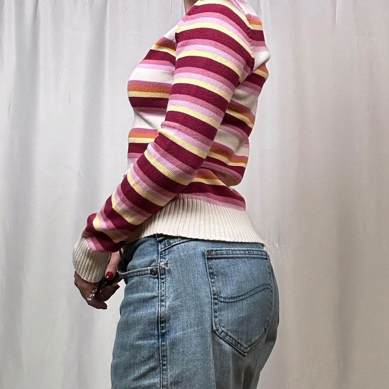 pinterest striped cute aesthetic korean sweater