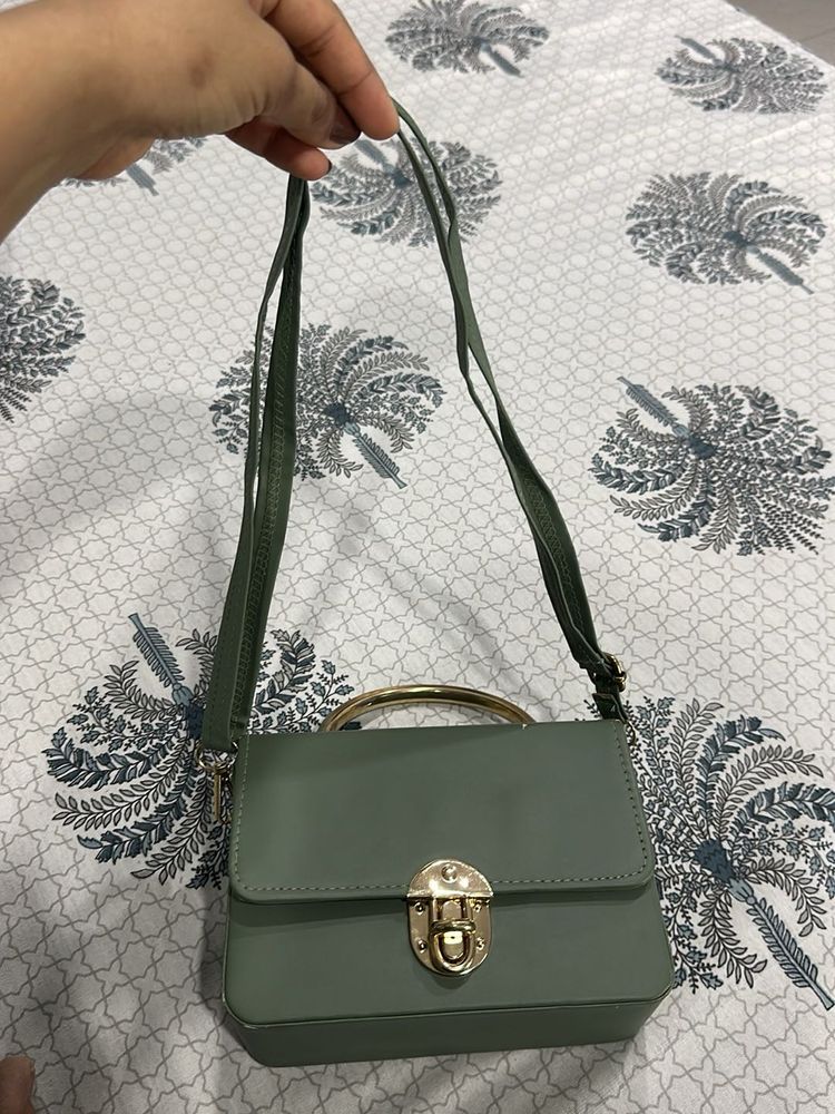 Chic Olive Green Handbag