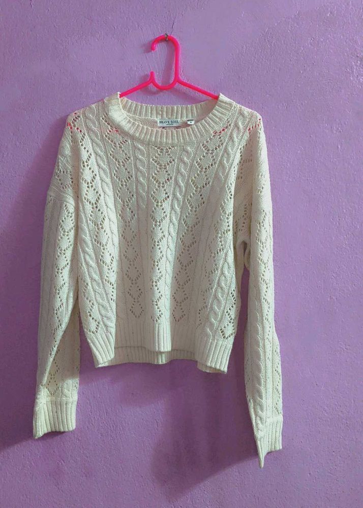 Combo Cream Knit Sweater And Colourful Jacket ❤️✨