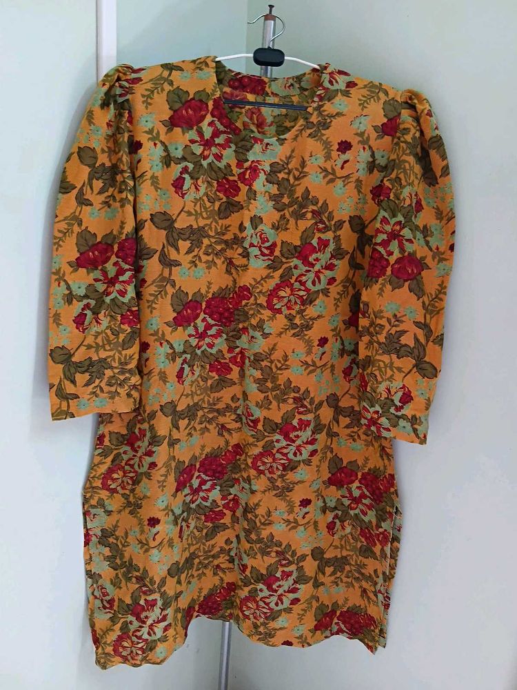 New Vintage Floral Print Kurta Pajama Set