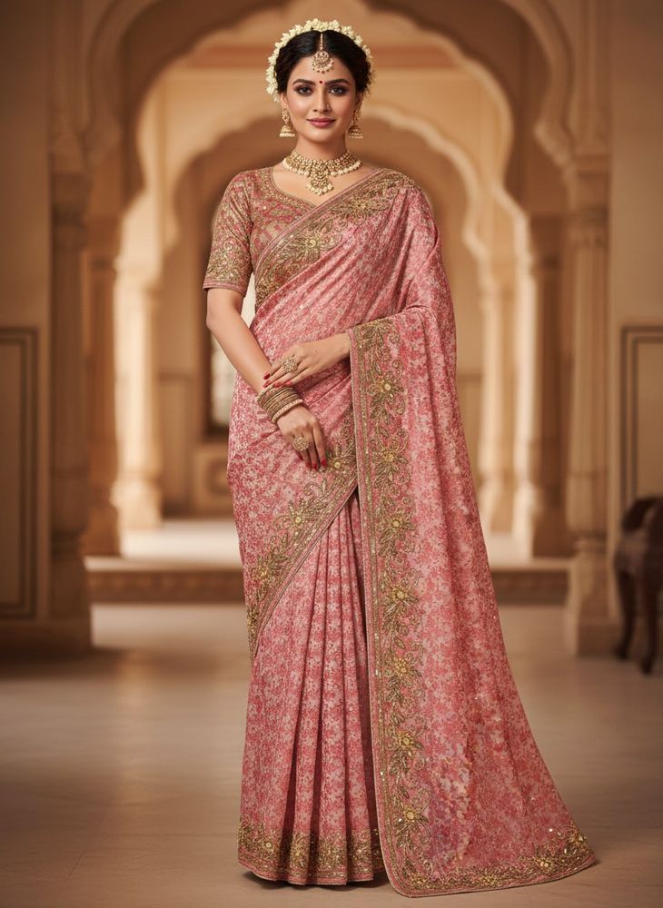 pure crap bridal designer Embroidered sare