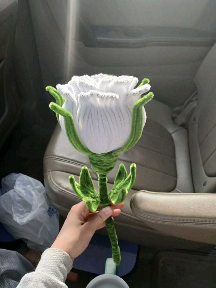White Fabric Rose