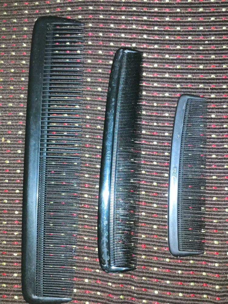 Set of 3 Black Combs