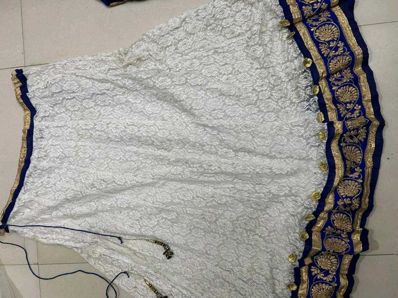Elegant White Embroidered Lehenga