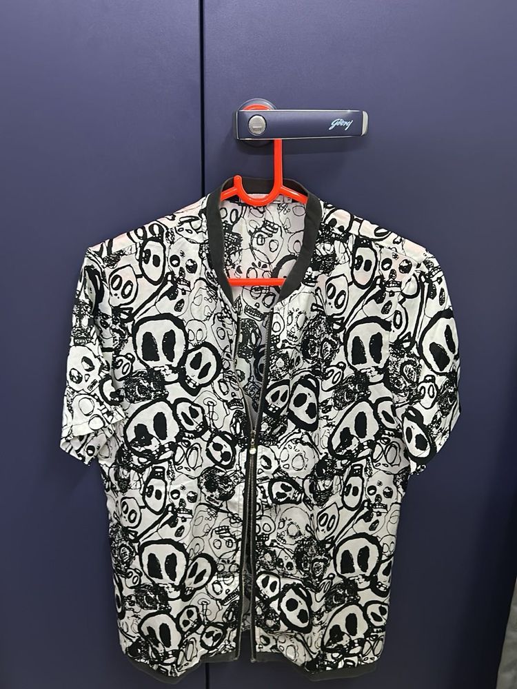 Unique Skull Print Bomber Jacket