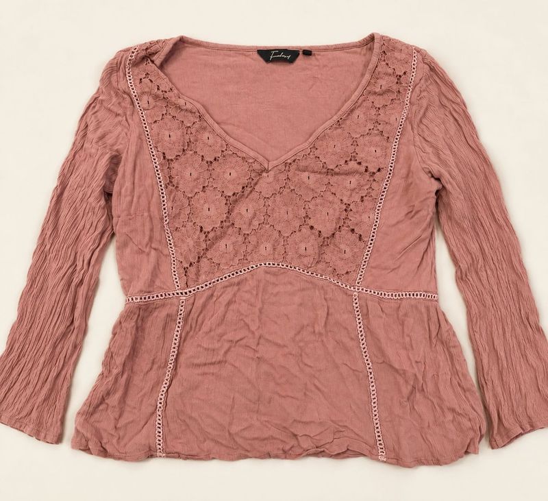 Boho Embroidered Peplum Top