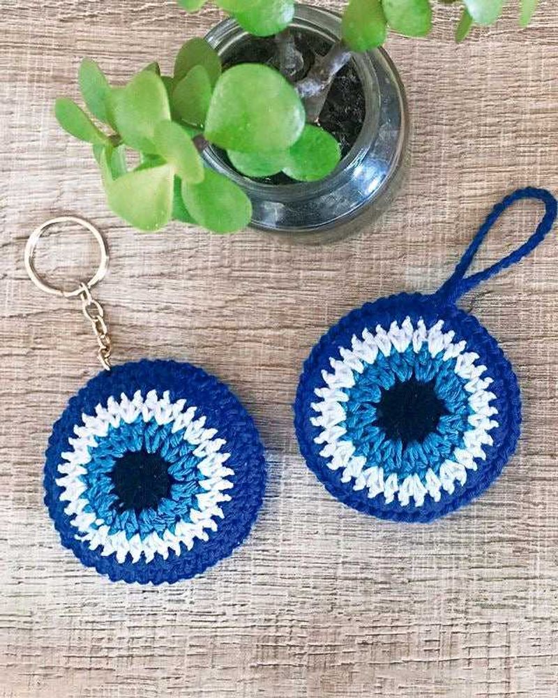 Handmade 2pc Evil Eye Keychain