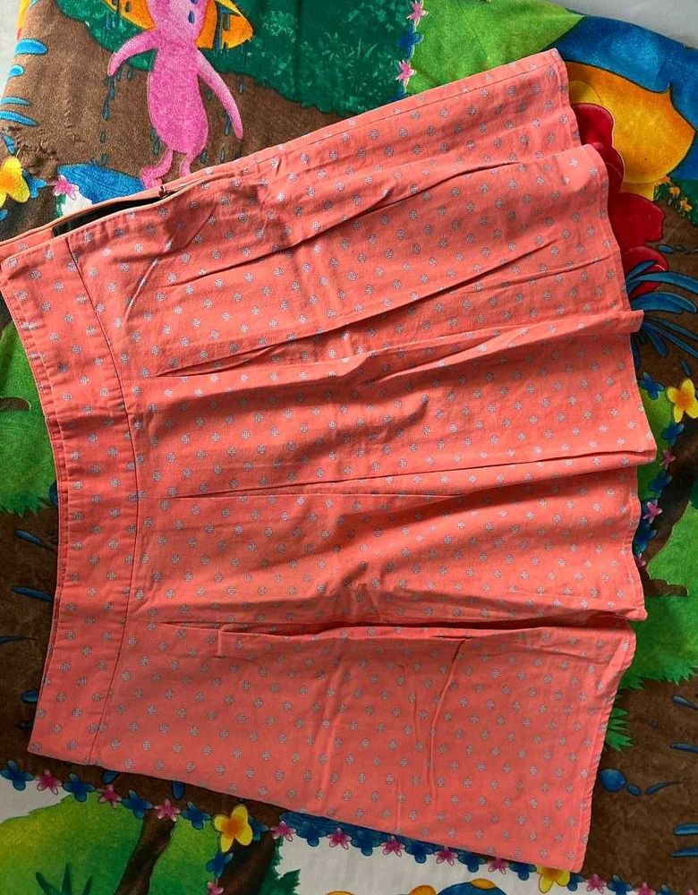 Coral Printed Skirt