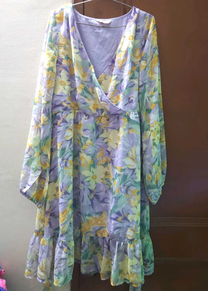 Floral Print Wrap Dress