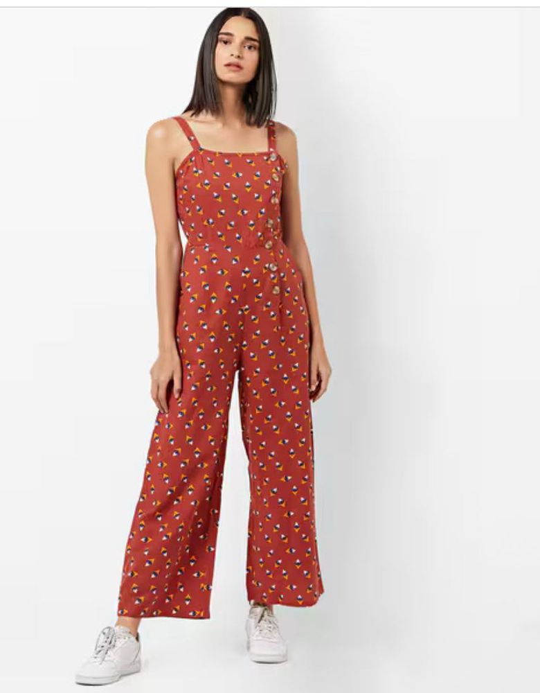 Brown Printed Jumpsuit (Women's)
