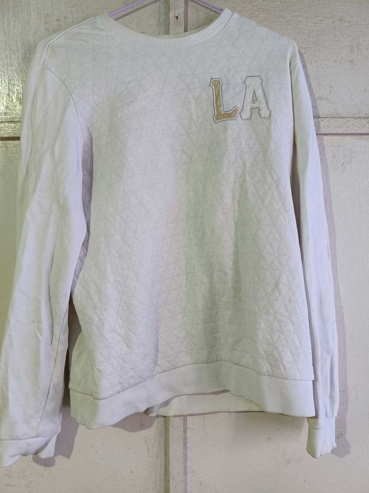 Cream LA Letter Sweatshirt