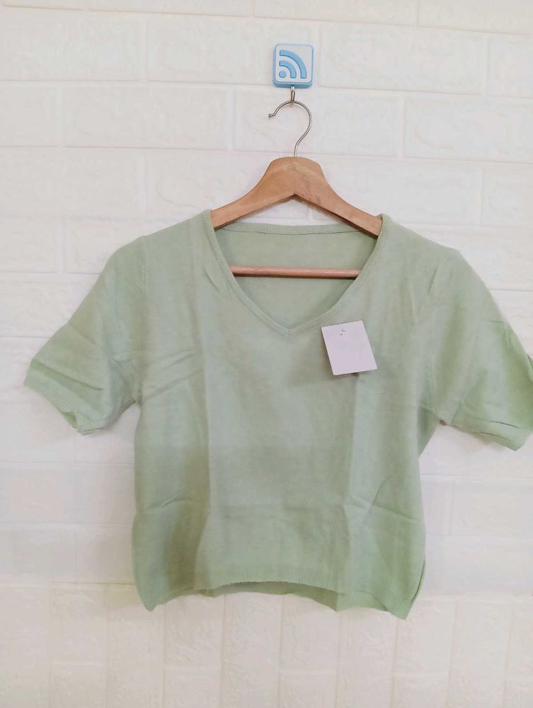 Mint Green V-Neck Tee