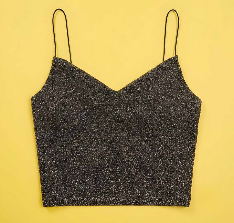 Sparkly Spaghetti Strap Crop Top