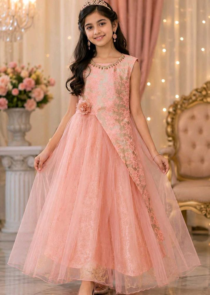 Beautiful Peach Ethnic Gown