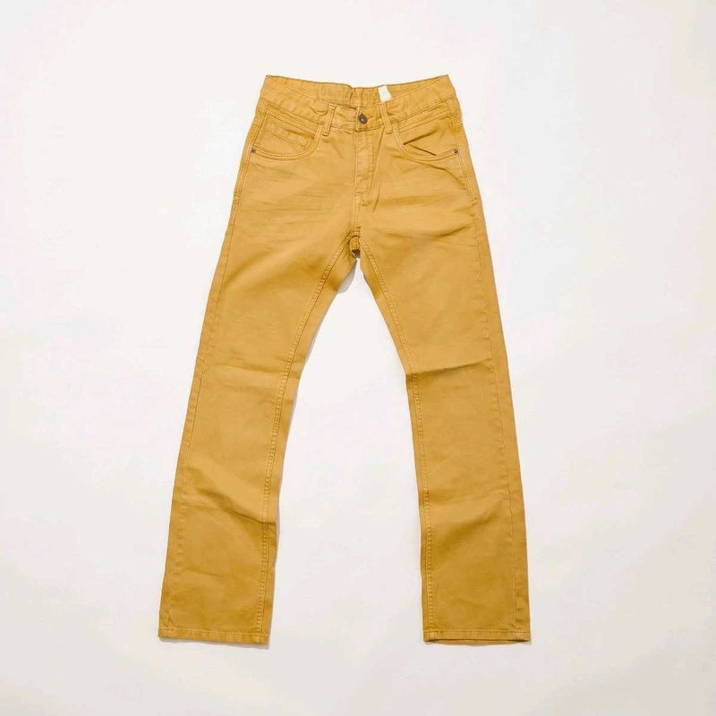 GARCIA Garment-Dyed Mustard Yellow Slim Trousers