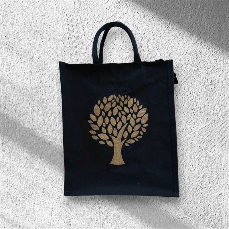 BEAUTIFUL CANVAS BLACK TOTE/LUNCH BAG