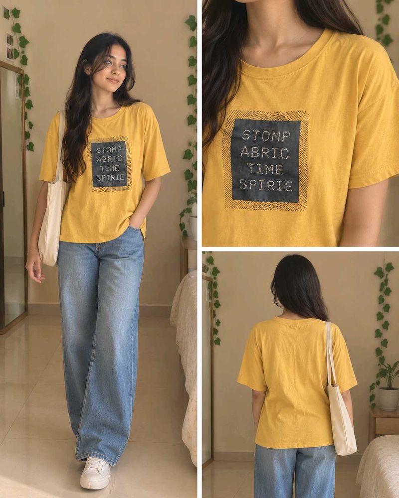 Mustard Yellow Graphic Print T-Shirt