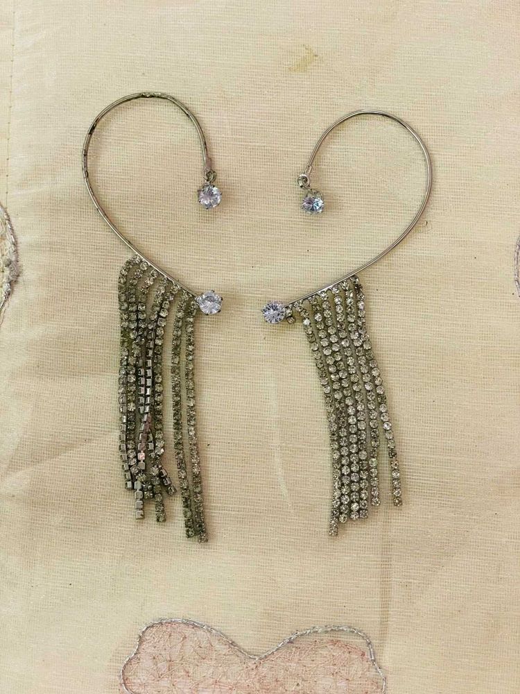 Rhinestone Dangle Ear Climbers