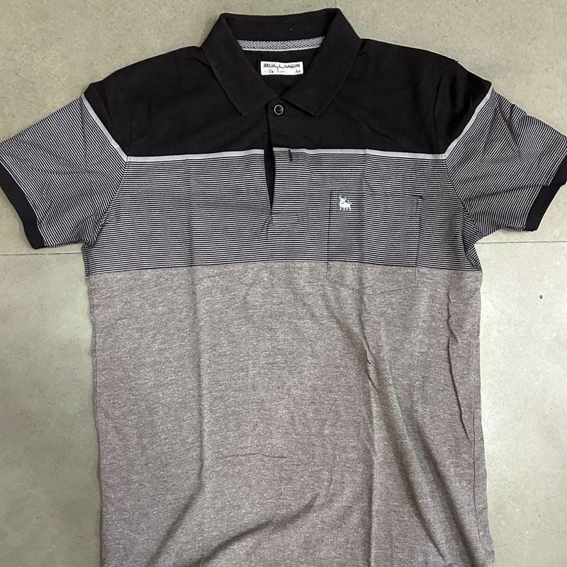 Bullmer Grey Black Polo T-shirt
