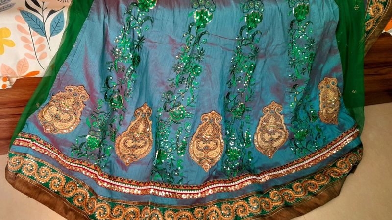 Designer Lehnga Saree With Stiched Blouse