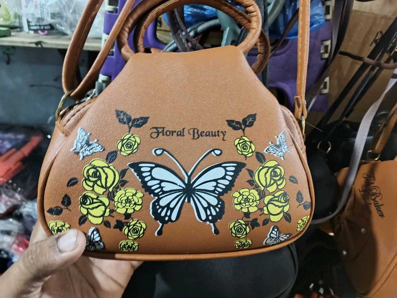 Cute Butterfly &amp; Floral Print Handbag